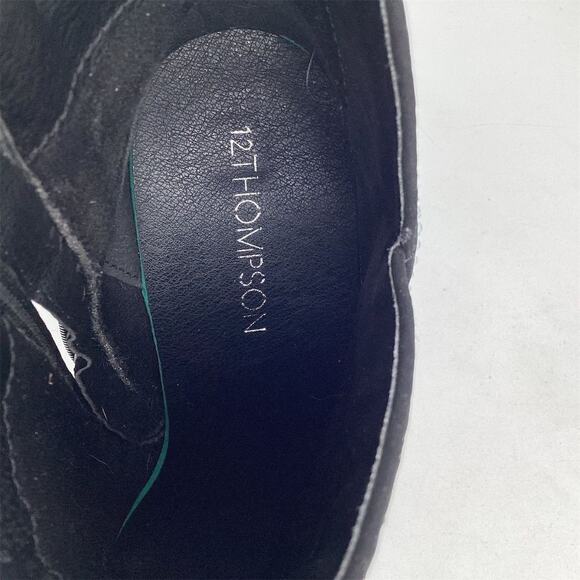 12 Thompson Women's Black Suede Rhinestone Ankle Boots Size 9.5 - Picture 4 of 11